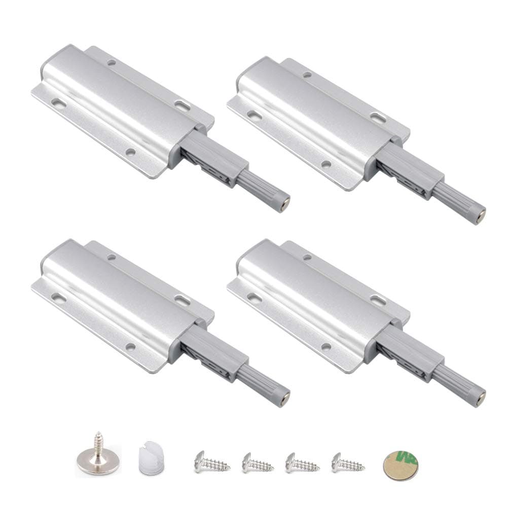 Magnetic Push Latch Heavy Duty Push to Open Cabinet Latch Push to Close Magnet Catch for Drawer Cupboard Cabinet (4-Pack)