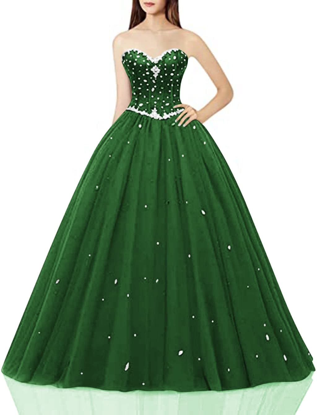 Women's Sweetheart Ball Gown Tulle Quinceanera Dresses Prom Dress