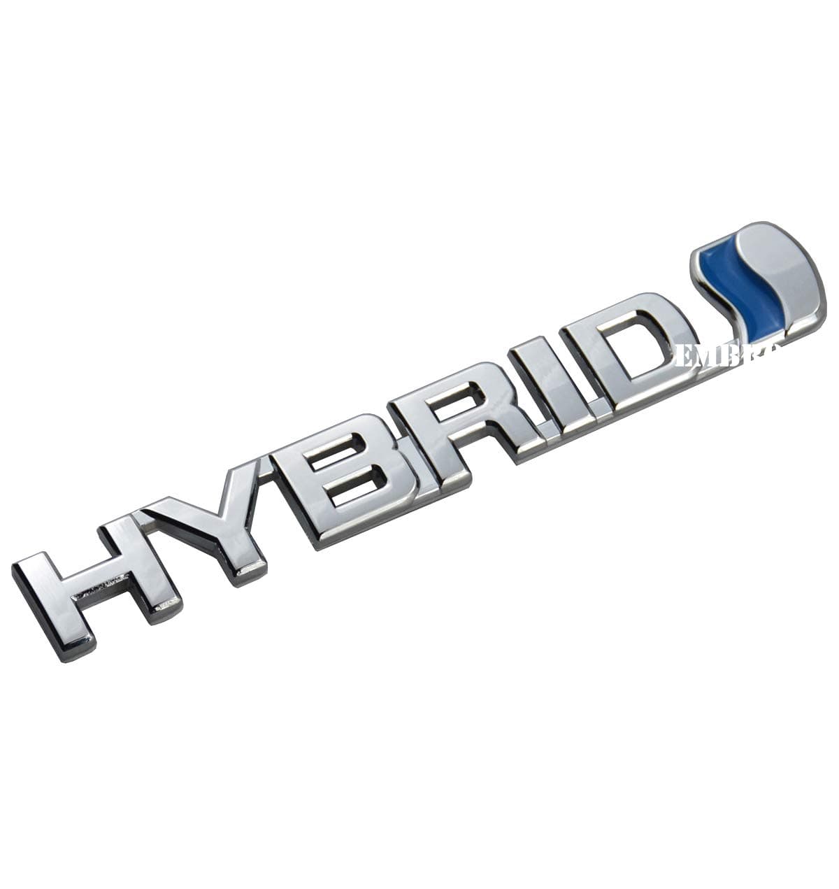 EmbRoom Hybrid Emblem Fender 3D Metal Badge Decal Replacement for Universal Car (Blue Chrome)