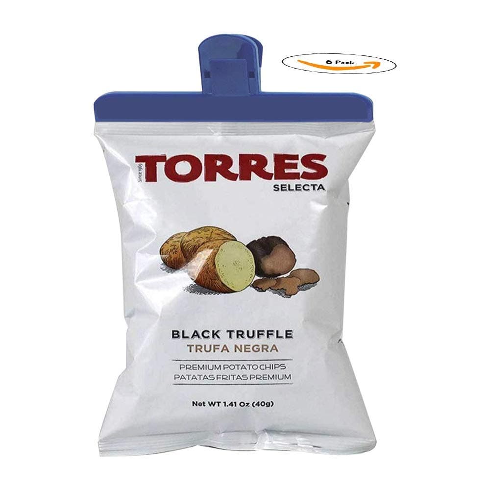 Patatas Fritas Torres Black Truffle Potato Chips - 6 Pack 1 oz