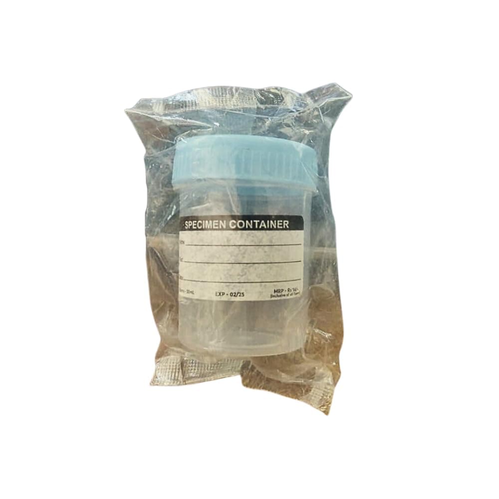 AANIJ® Urine Container sterile Individual packing with Leak-Proof Screw Cap, Polypropylene made- Pack of 5 Pcs. (60ml)