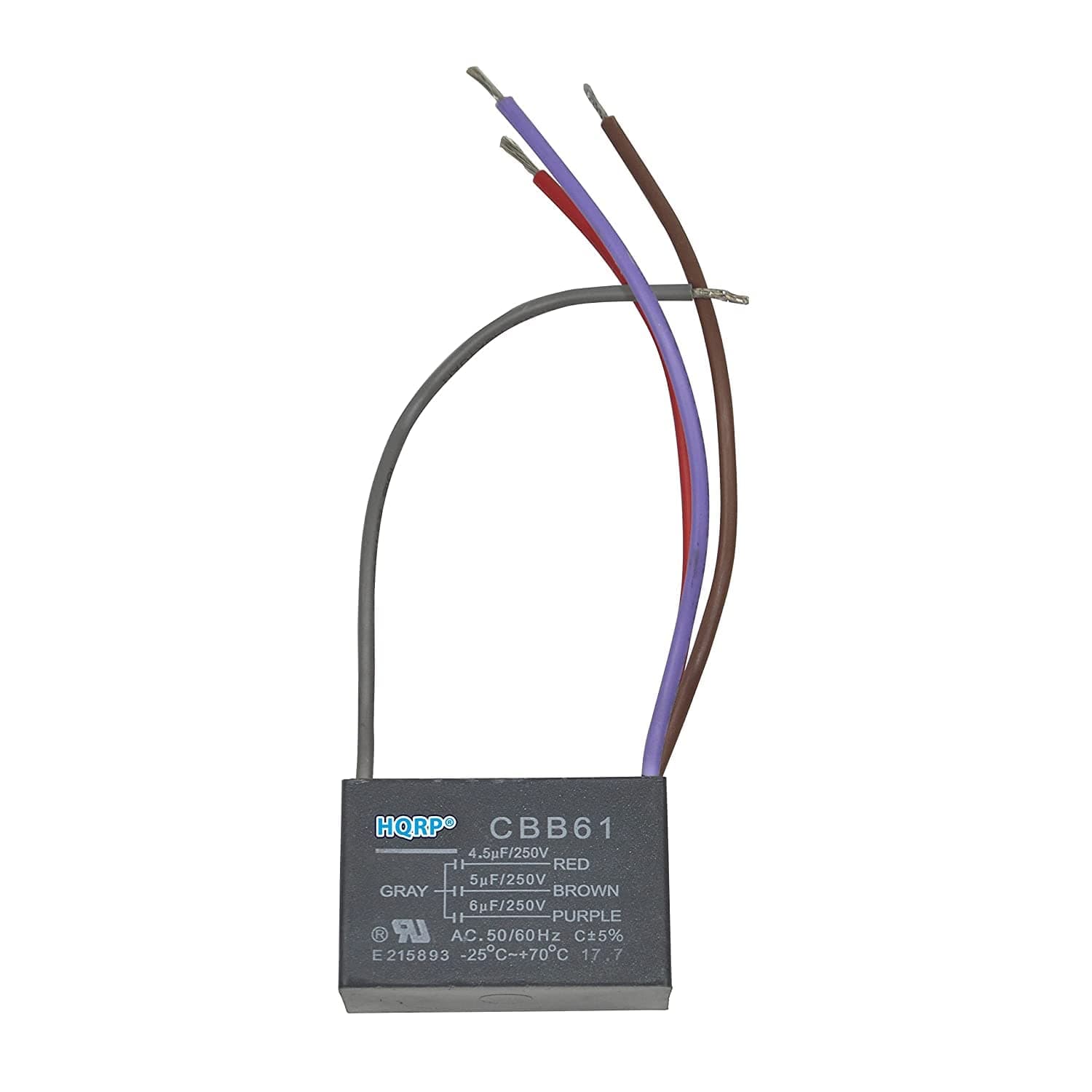 (4.5uf+5uf+6uf 4-Wire) - HQRP Capacitor for Hampton Bay Ceiling Fan 4.5uf+5uf+6uf 4-Wire CBB61 plus HQRP Coaster