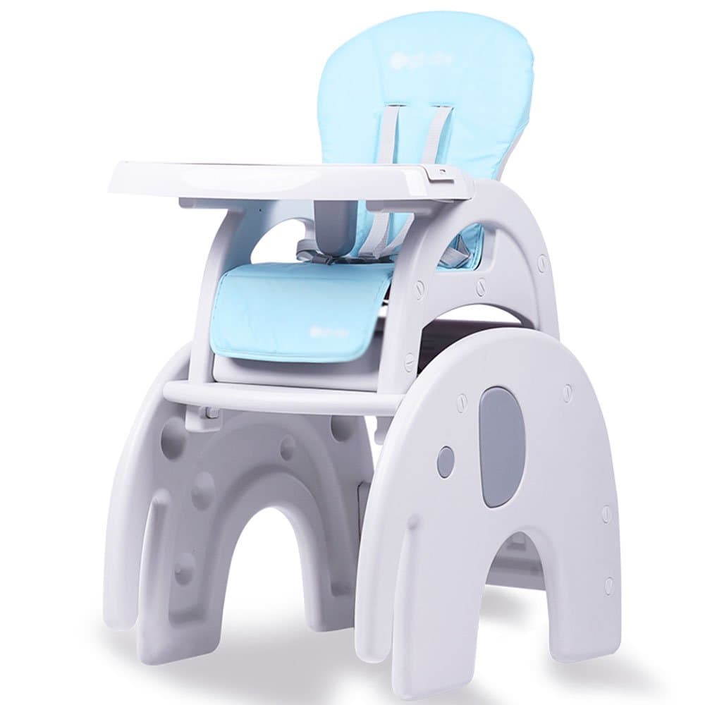Travel Cots Brisk- 3 In 1 Baby High Chair Desk Convertible Play Table Conversion Seat Booster (Color : Elephant section (blue))