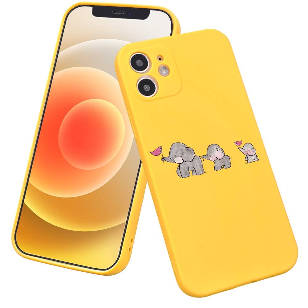 LuGeKe Elephant Mom Phone Case for iPhone 7/iPhone 8/iPhone SE 2020, Mom Babies Patterned Case Cover,Soft TPU Cover Flexible Ultra Slim Anti-Stratch Bumper Protective Boys Phonecase(Elephant Family)