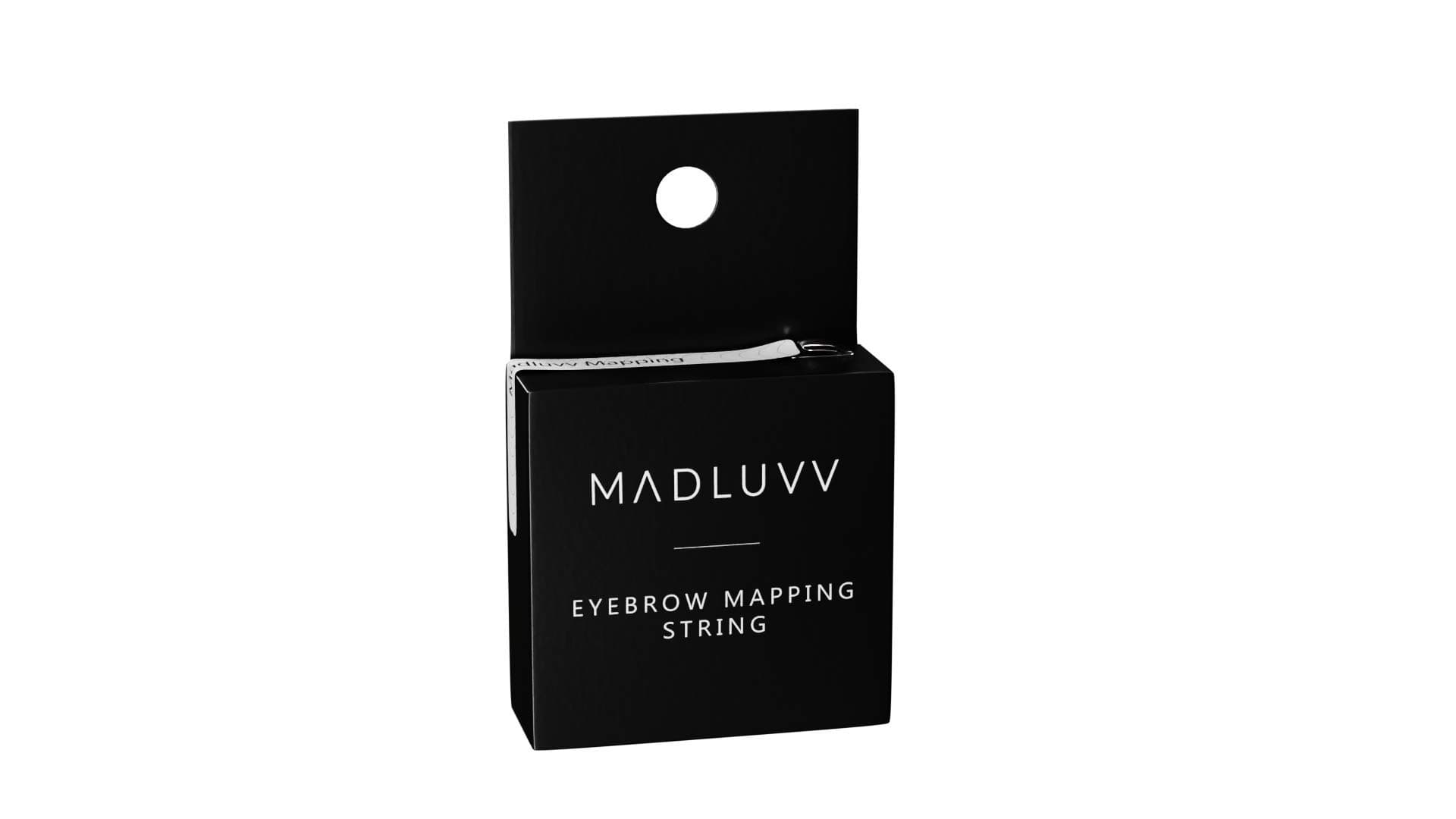 MADLUVV Mapping String – Black Pre-Inked Brow Mapping String for Microblading & PMU – Professional Cosmetic Grade String Mapping Tool for Eyebrow Shaping – Hypoallergenic & Cruelty Free– 1 Pack