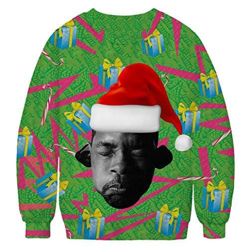 KSJK Unisex Funny Print Ugly Christmas Halloween Sweatshirts Jumper Hoodie NO6 XL