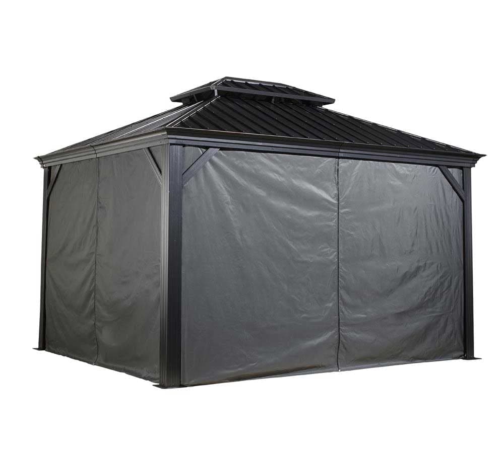 Sojag 135-9163810 Curtains for Monaco/Messina/Mykonos Outdoor Gazebo Models, 10' x 12', Grey