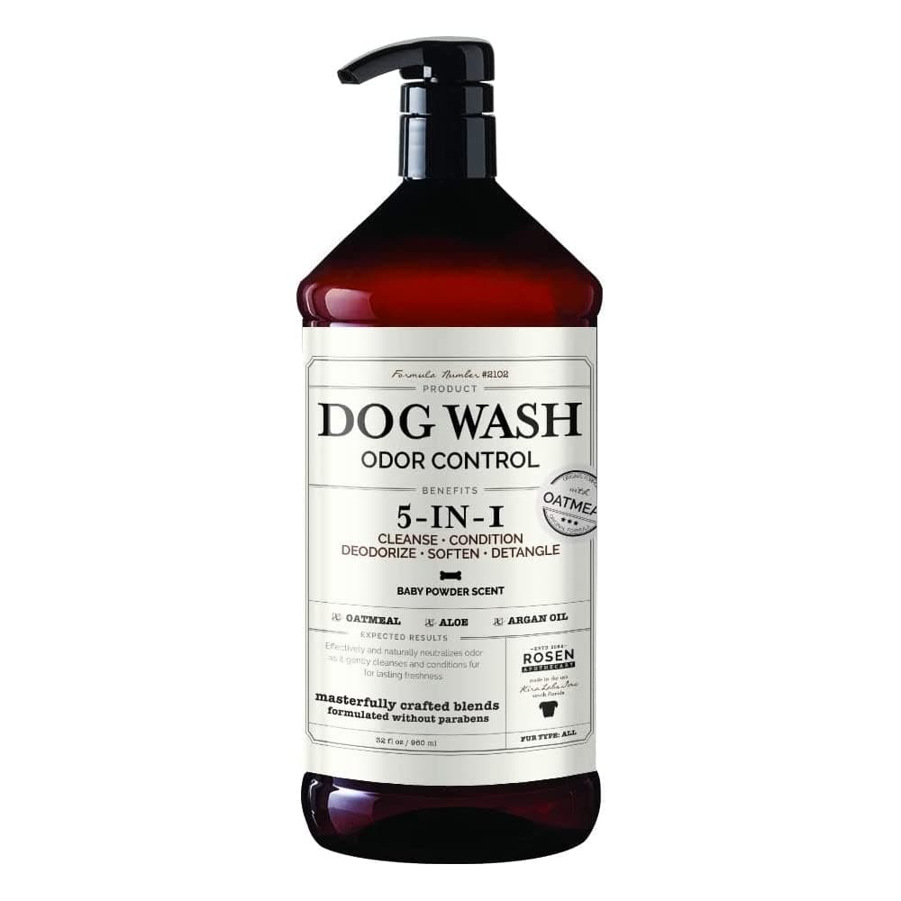 Rosen ApothecaryDog wash Odor Control 5-in-1, Cleanse, Condition, Deodorize, Soften and Detangle, Made in The U.S.A Large 1 Liter Size 32 oz.…