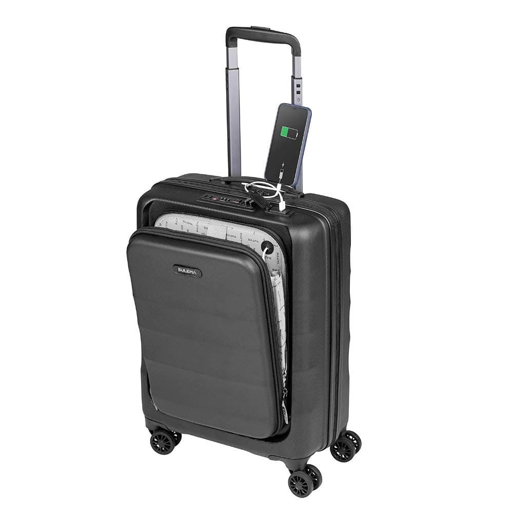 Cabin Luggage Ryanair 55x40x20 cm SULEMA, Hand Luggage, Lightweight, Hard Shell and Resistant ABS with 4 Double Wheels 360º, TSA Lock USB and Laptop Pocket Hand