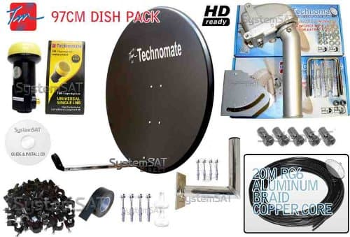 Technomate 97cm Solid Motorised Satellite Dish Pack (budget) - Systemsat