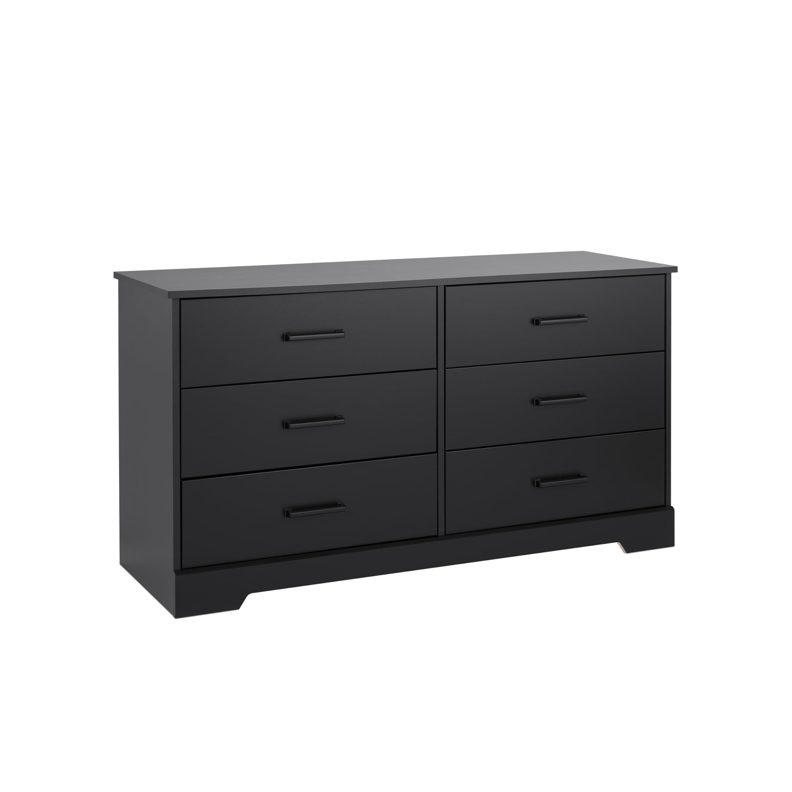 Rustic Ridge Farmhouse 6-Drawer Double Dresser, Black Dresser for Bedroom, Chest of Drawers with 6 Storage Drawers, 53.25” wide x 18.25” deep x 28.5” tall, Black