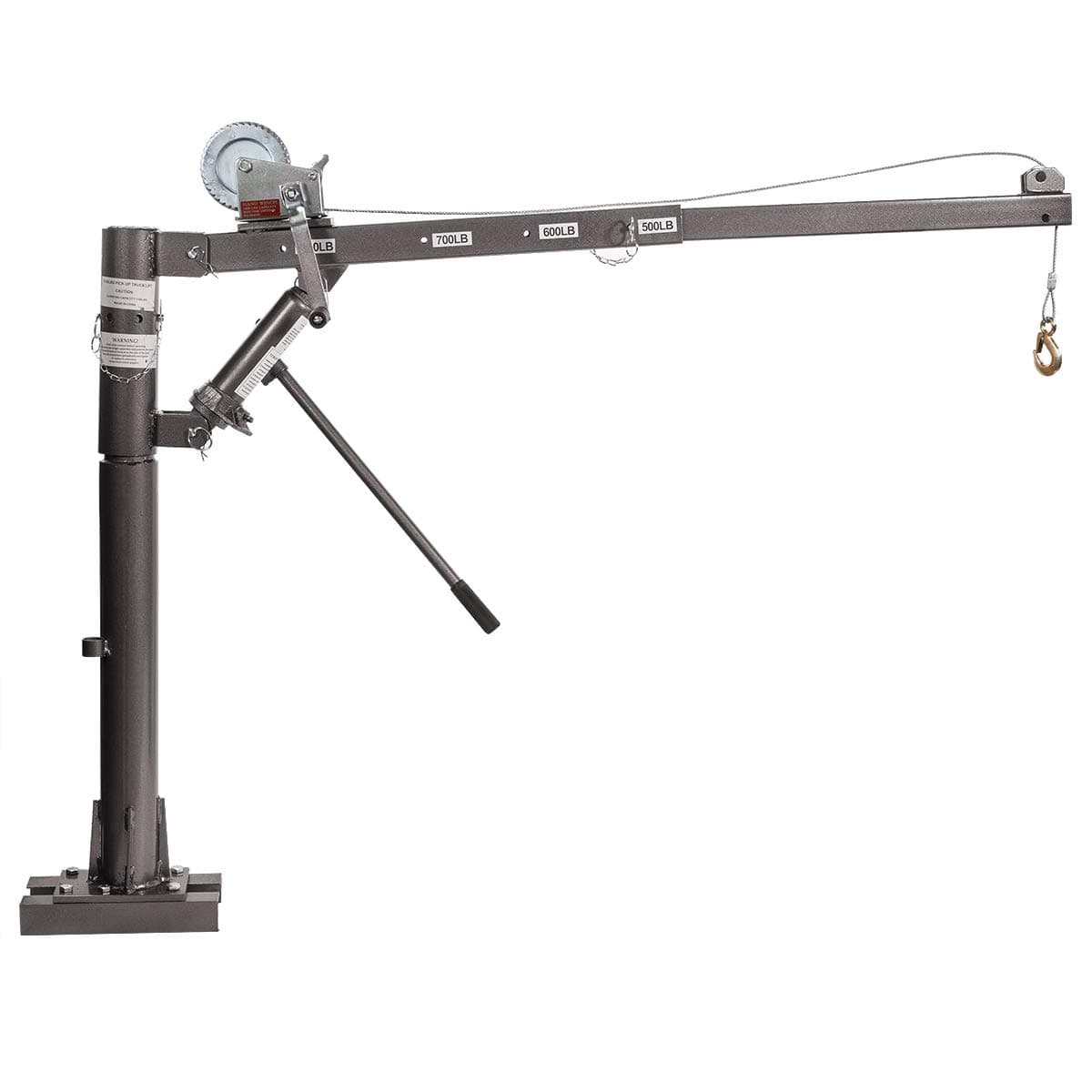 - Stark USA 1/2 Ton Hydraulic Cable Winch Tow Pickup Truck Telescopic Crane Lift Hoist Load Crane Extension Swivel Base Mount (1100 LBS) Capacity
