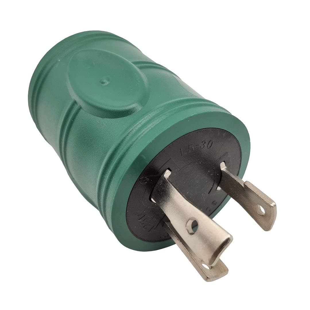 Parkworld 884968 Generator Adapter 30 AMP 3-Prong Locking L5-30P Plug to 4-Prong Locking L14-30R Receptacle (Two hots Bridged)