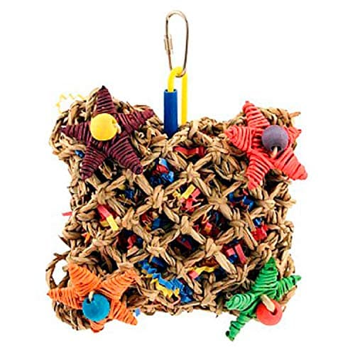 Super Bird Creations SB949 Pickin’ Pocket Foraging Bird Toy with Colorful Paper Shred, Medium Size, 5” x 3” x 7.5”