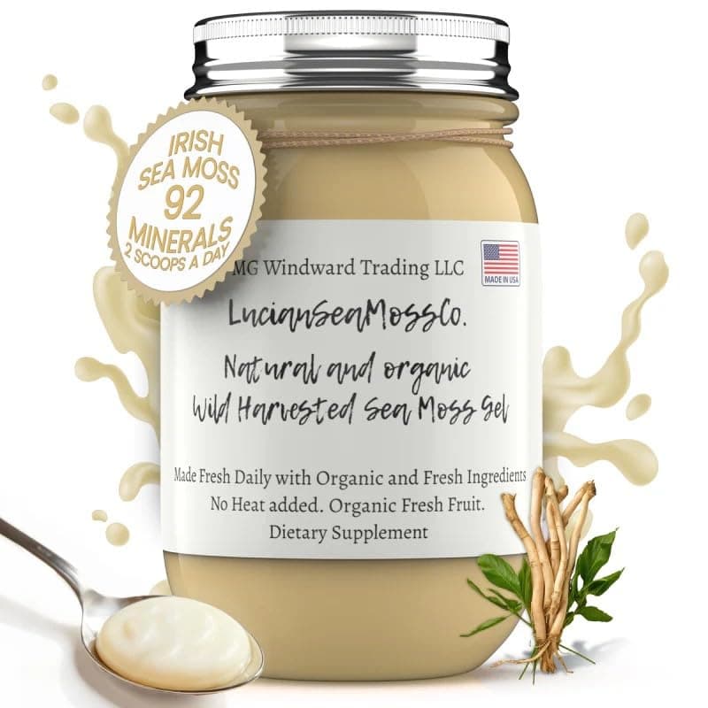 Ashwagandha Mango Sea Moss Gel Organic Fresh Fruit Infused Wild Harvested Irish Sea Moss Gel | Immune and Digestive Support | Vitamin Mineral Antioxidant Supplements | (16 oz. Ashwagandha Mango)