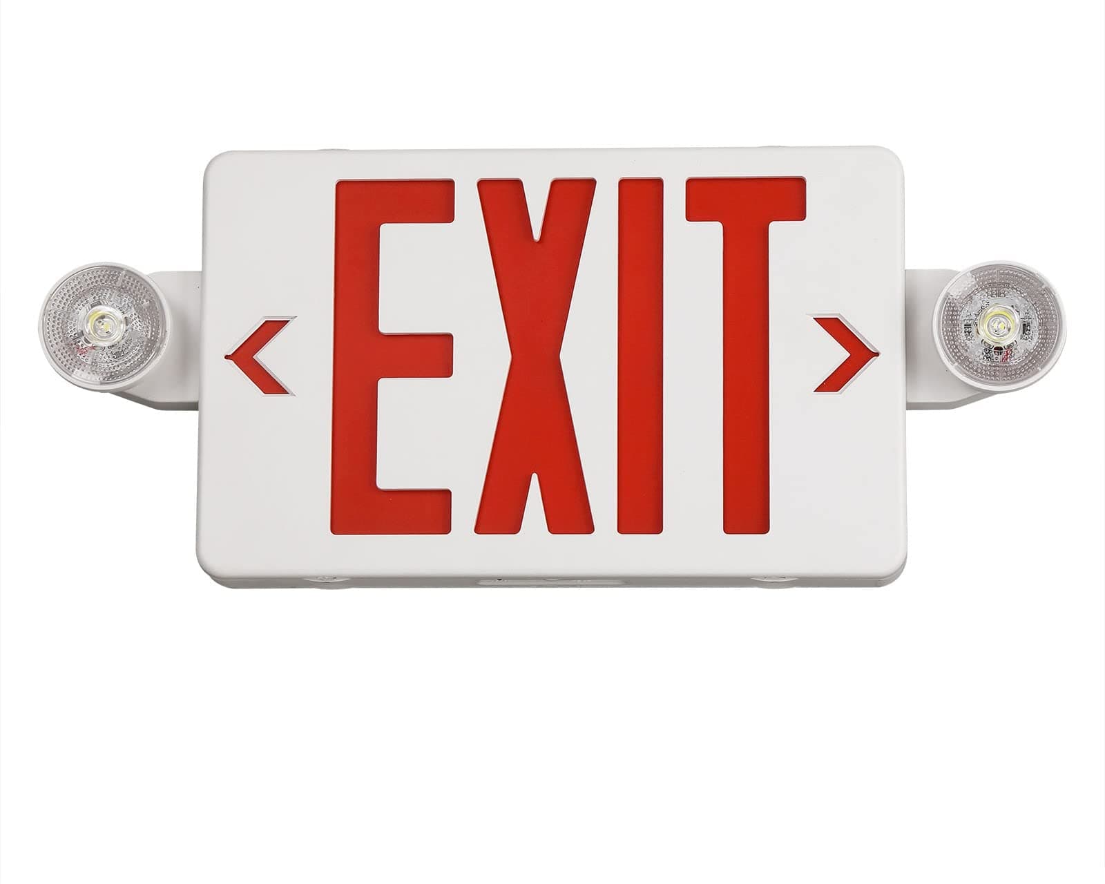 TANLUX Red Exit Sign with Emergency Light, LED Exit Light with Battery Backup, UL Listed, AC 120/277V, Commercial Emergency Lights Combo - 1 Pack