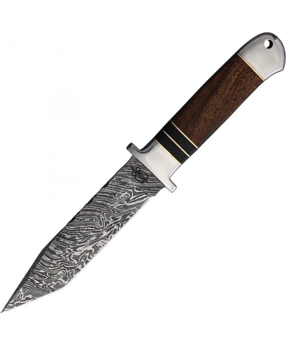 Custom Handmade Walnut Wood Damascus Steel Hunting Tanto Knife