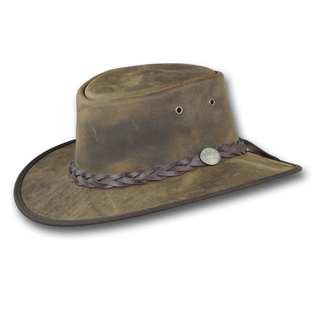 Foldaway Bronco Leather Hat - Item 1060