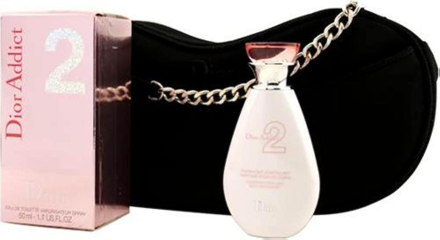 Dior Addict 2 By Christian Dior For Women. Set-edt Spray 1.7-Ounces & Shimmering Body Lotion 1.7-Ounces & Purse