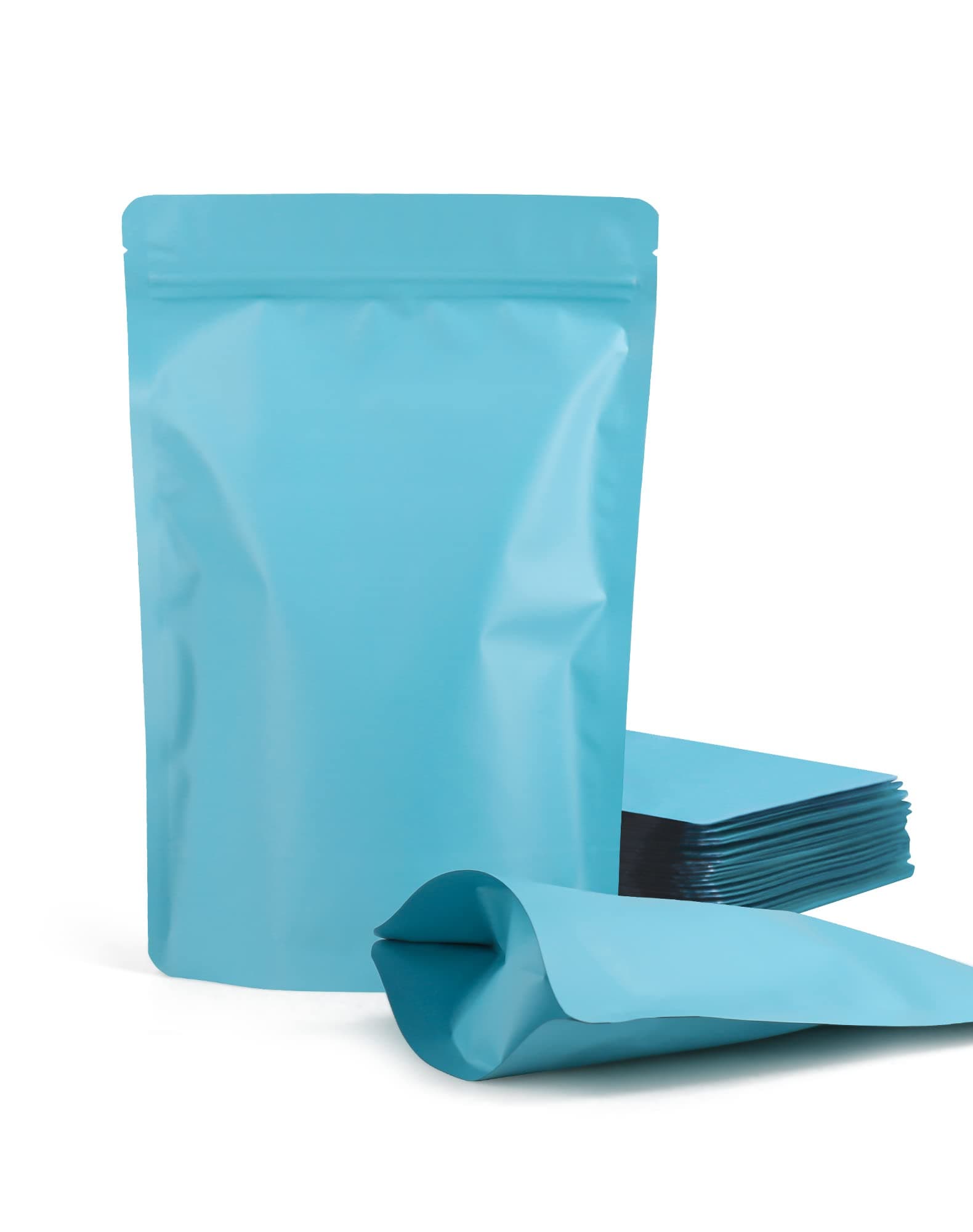 FireKylin 100 Pack Resealable Stand Up Bags,4.7" x 7.9" Smell Proof Pouch Sealable Foil Pouch Bags for Packaging (Blue)