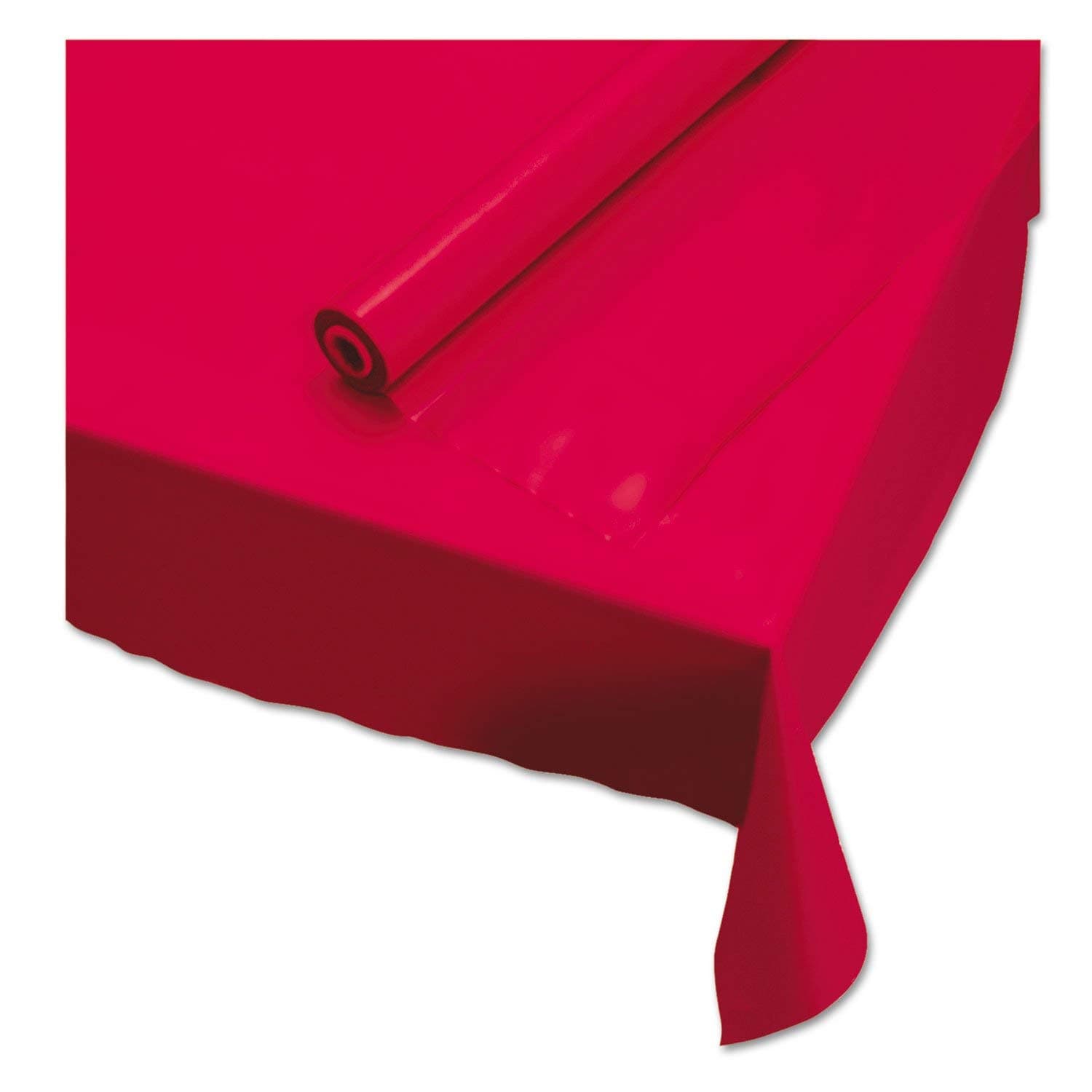 Hoffmaster 113001 Plastic Tablecover Roll, 100' Length x 40" Width, Red