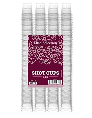 Elite Selection Shot Glasses | 1 Oz. Clear Plastic Disposable Cups | Perfect Party Shot Cups for Shots, Tasting, Sauce, Dips | Pack of 120