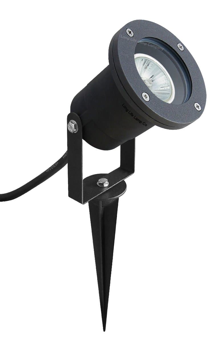 Long Life Lamp Company 10 x GU10 Outdoor Garden Spike Ground Mount or Watt Light IP65 Matt Black