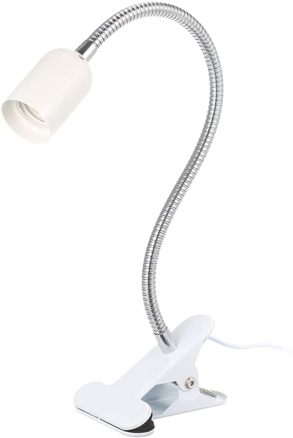 N|C Nyganmelloz AC110-220V 50W E27 Bulb Base Socket Holder Desk Lamp with Clamp Press Button Bendable Flexible Tube