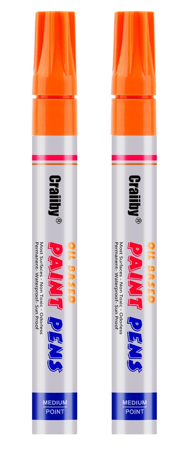 Craiiby Yellow Permanent Markers, Oil Based Paint Markers, Medium Point, Quick Dry and Waterproof, for Metal, Rock Paint, Wood, Fabric, Plastic, Canvas, Cups