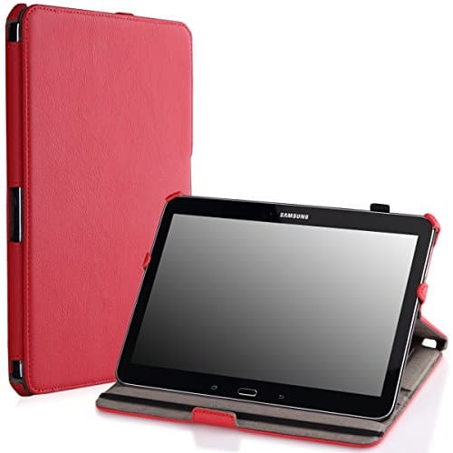 MoKo Samsung Galaxy Tab 4 10.1 / Tab 4 Nook 10.1 2014 Case - Slim-Fit Multi-Angle Folio Stand Cover Case, RED (with Smart Cover Auto Wake/Sleep. Will NOT Fit Samsung Galaxy Tab 3 10.1)