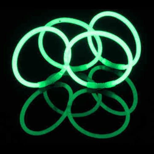 50 - Green 200mm x 5mm Glow Sticks Bracelets