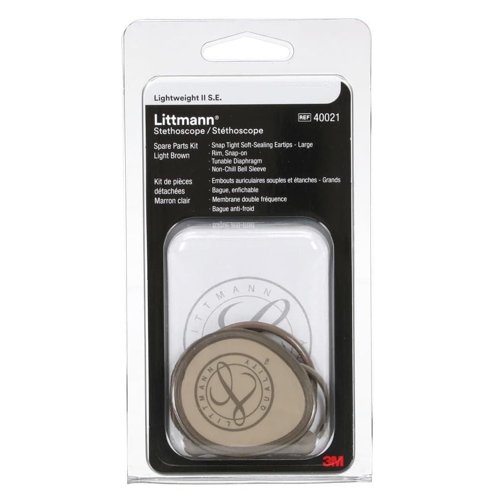 Stethoscope Spare Parts Kit – Light Brown, Compatible with Ligthweight II S.E., Includes Snap Tight Soft-Sealing Small Eartips, Tunable Diaphragm & Rim, Non-Chill Bell Sleeve, 40021