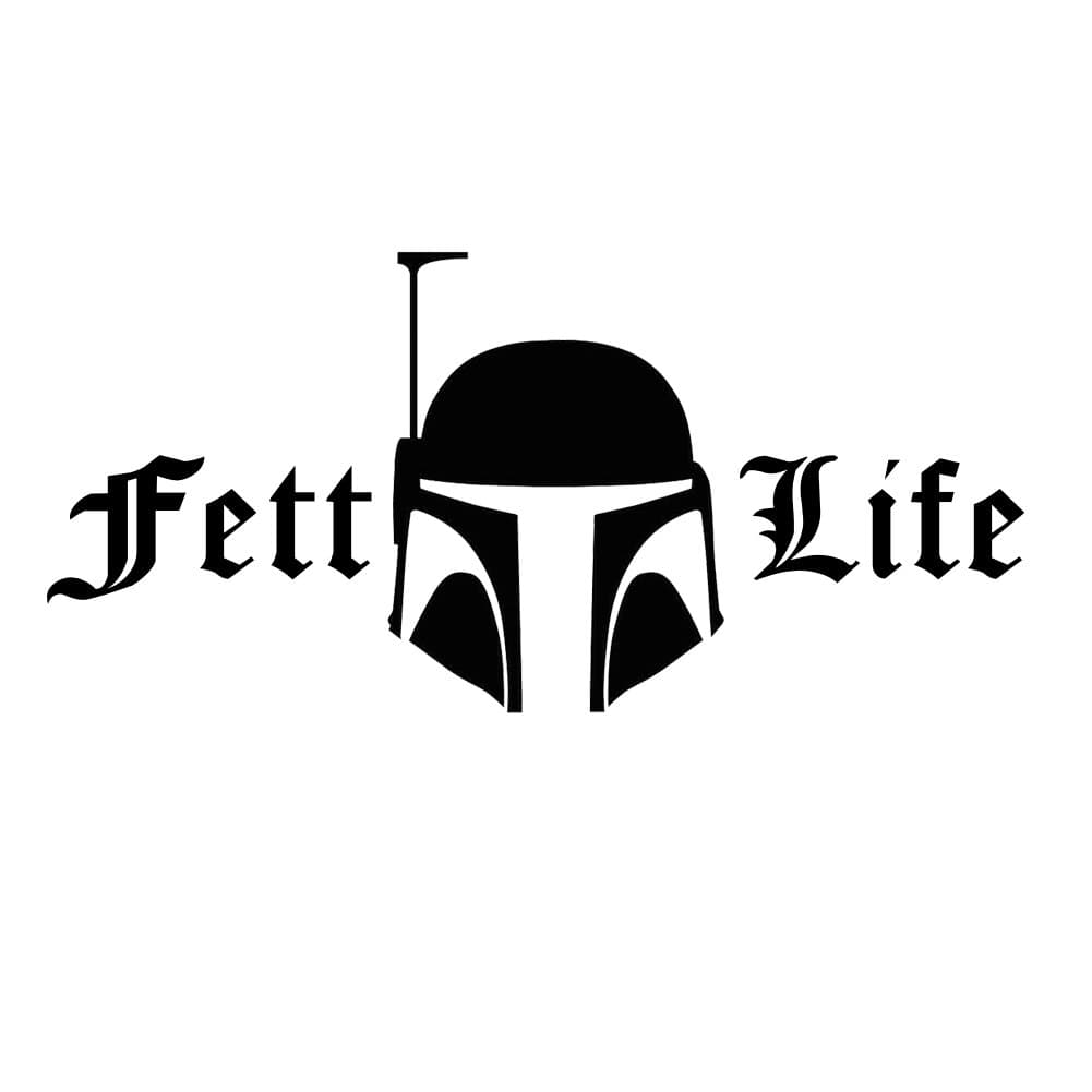Funny Boba Fett Life Hemlet Silhouette 6" Vinyl Sticker Car Decal (6" Black)