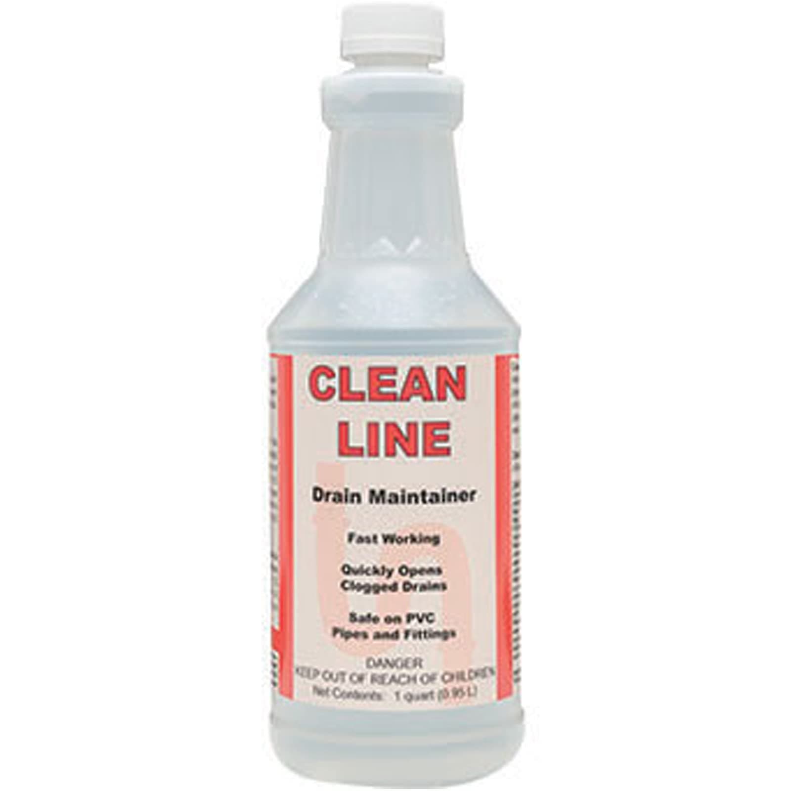 Clean LINE Drain Cleaner and Unblocker - Industrial Strength, Fast-Acting Liquid Formula, Unclogs Pipes and Drains Quickly, 32 Ounce Bottle