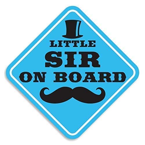 Little Sir On Board Vinyl Decal Bumper Sticker Baby Boy Sticker Car Truck Van Window Sticker Self Adhesive Vinyl Car Sticker Baby On Board Sticker Mustache Sticker Top Hat Sticker