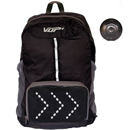 JoyNFun Black Cycling Safety Backpack with LED Turn Signals, Waterproof & Reflective Vest Backpack with Remote Control and Motion Indicator, Foldable, Lightweight, Great for Urban Road Cycling by VUP