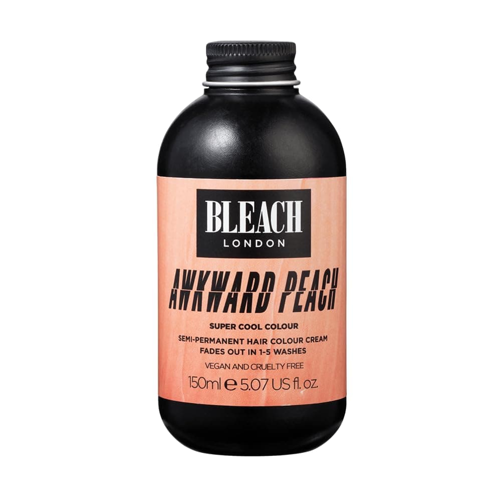 Bleach London Awkward Peach Semi-Permanent Hair Colour Cream - Pastel Peachy Gold, Vegan, Cruelty Free, Temporary Dye, 150 ml