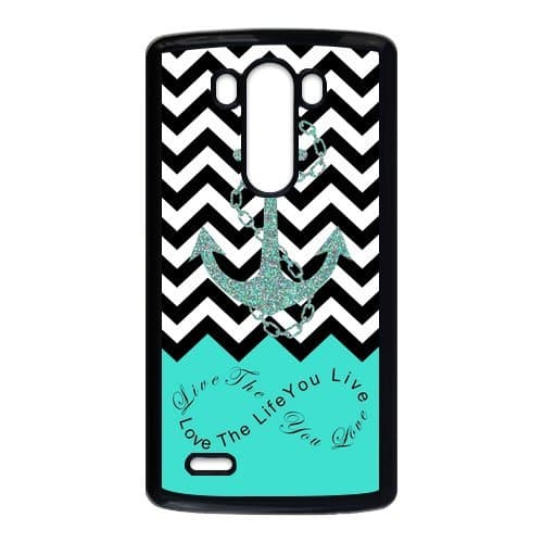 Live The Life You Love,Love The Life You Live.Black Chevron & Anchor Infinity Symbol Personalized Custom Best Plastic Case for LG G3 ,Black or White for Choice