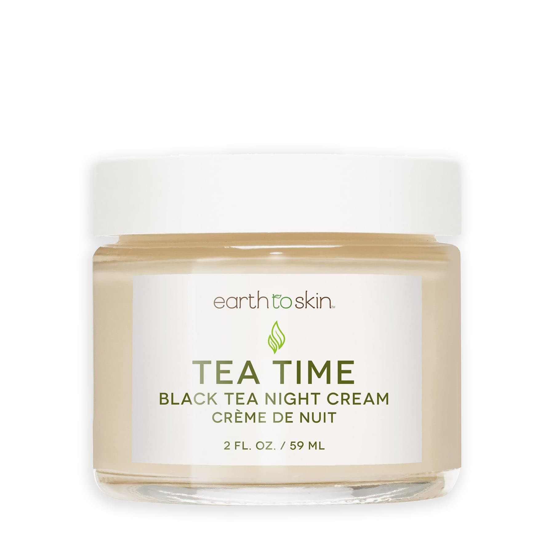 Earth To Skin Tea Time Black Tea Night Cream - Face Moisturizer with Edelweiss Extract, Glycerin and Squalane for Overnight Hydration, Antioxidant Benefits and Smooth, Healthy Looking Skin 2.0 fl oz