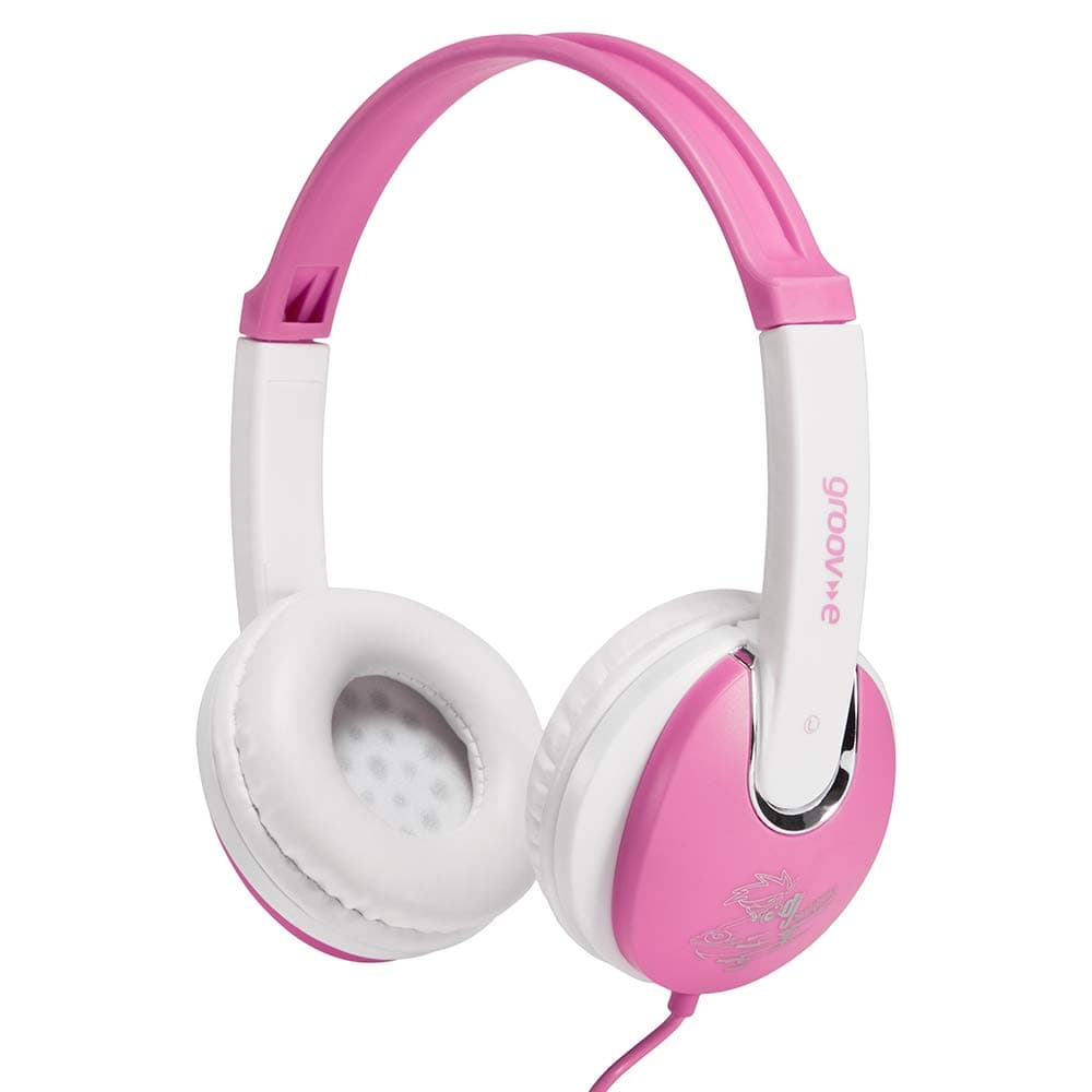 KIDZ - DJ-Style Wired Headphones for Kids - Over the Ear Headphone with 1.2m Audio Cable, Adjustable Headband, Soft Ear Pads, & 40mm Drivers - 3.5mm Audio Jack - Pink