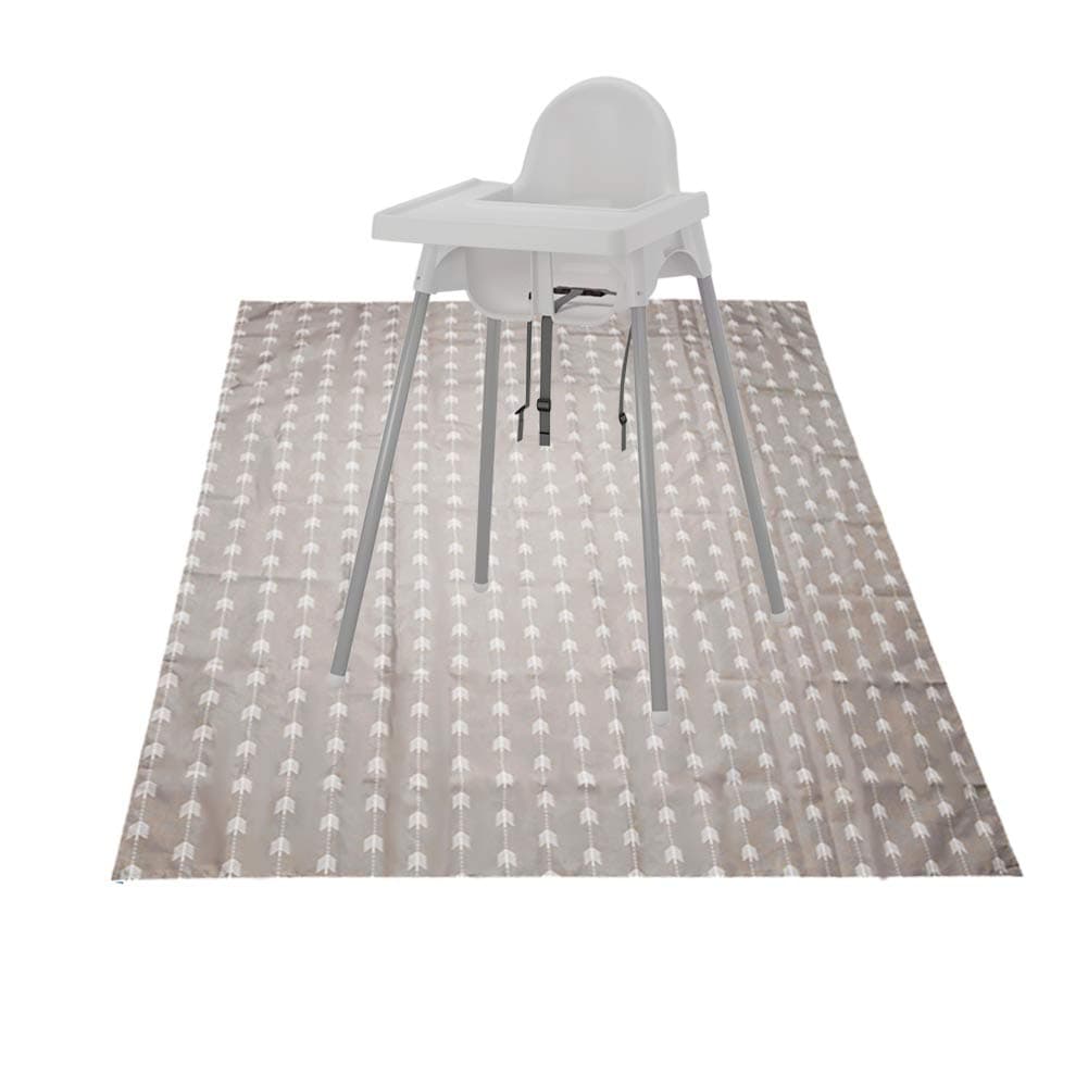 Baby Washable Spill Mat Multipurpose Splat Mat, Waterproof, Extra Large Splat Mat for Under High Chair, Craft Table, High Chair Floor Mat, Splash Mat, Floor Protector 50''50'' (Brown)