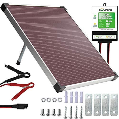 SOLPERK 12V Solar Panel,Solar trickle Charger,Solar Battery Charger and Maintainer,Suitable for Automotive, Motorcycle, Boat, ATV,Marine, RV, Trailer, Powersports, Snowmobile, etc. (20W Amorphous)