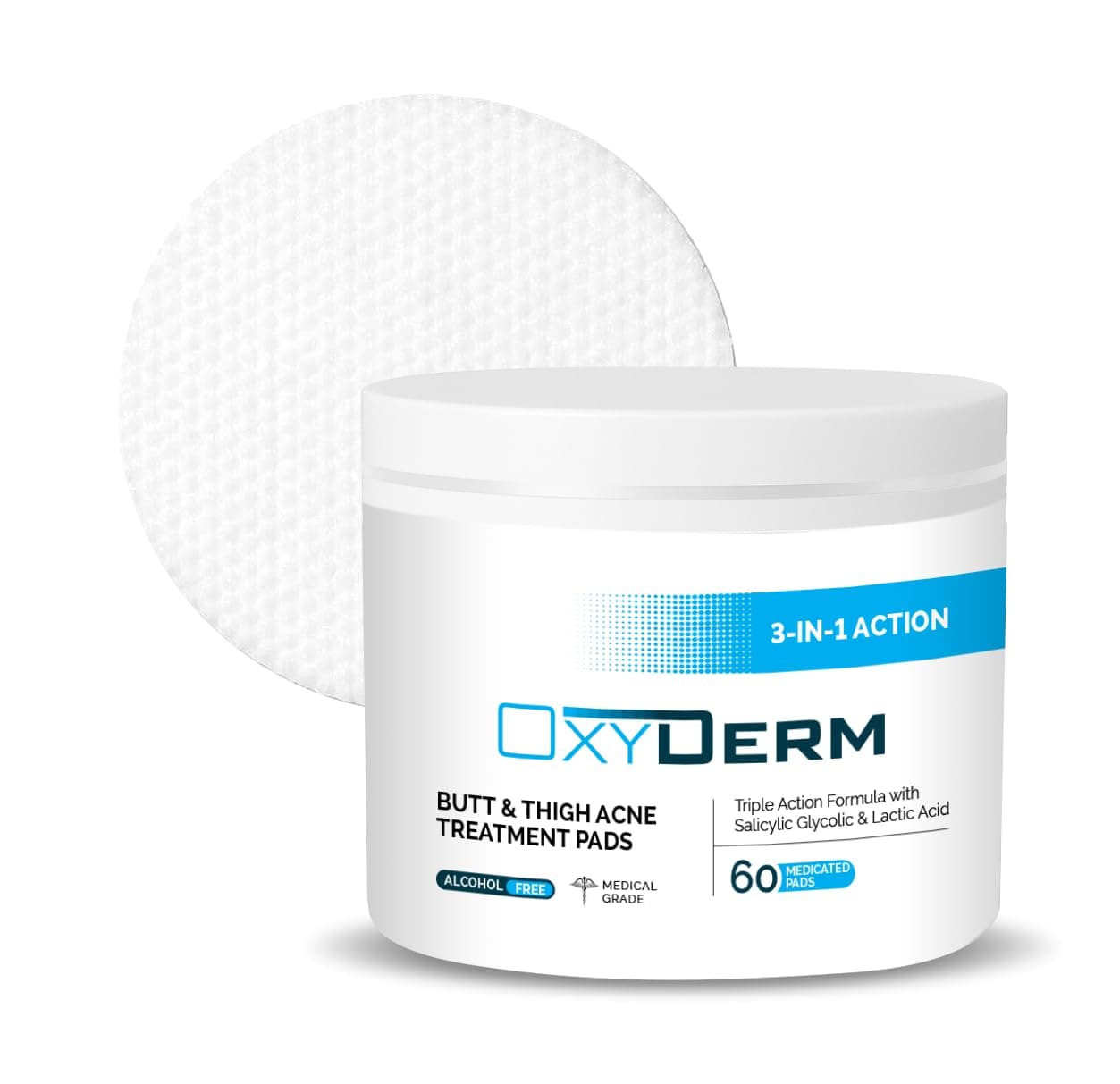 Butt & Thigh Acne Treatment Peel Pads- Exfoliating Treatment Pads to Eliminate Acne Causing Bacteria. Removes Pimples, Blemishes & Ingrown Hairs for the Buttocks & Thigh Area for Both Men & Women.