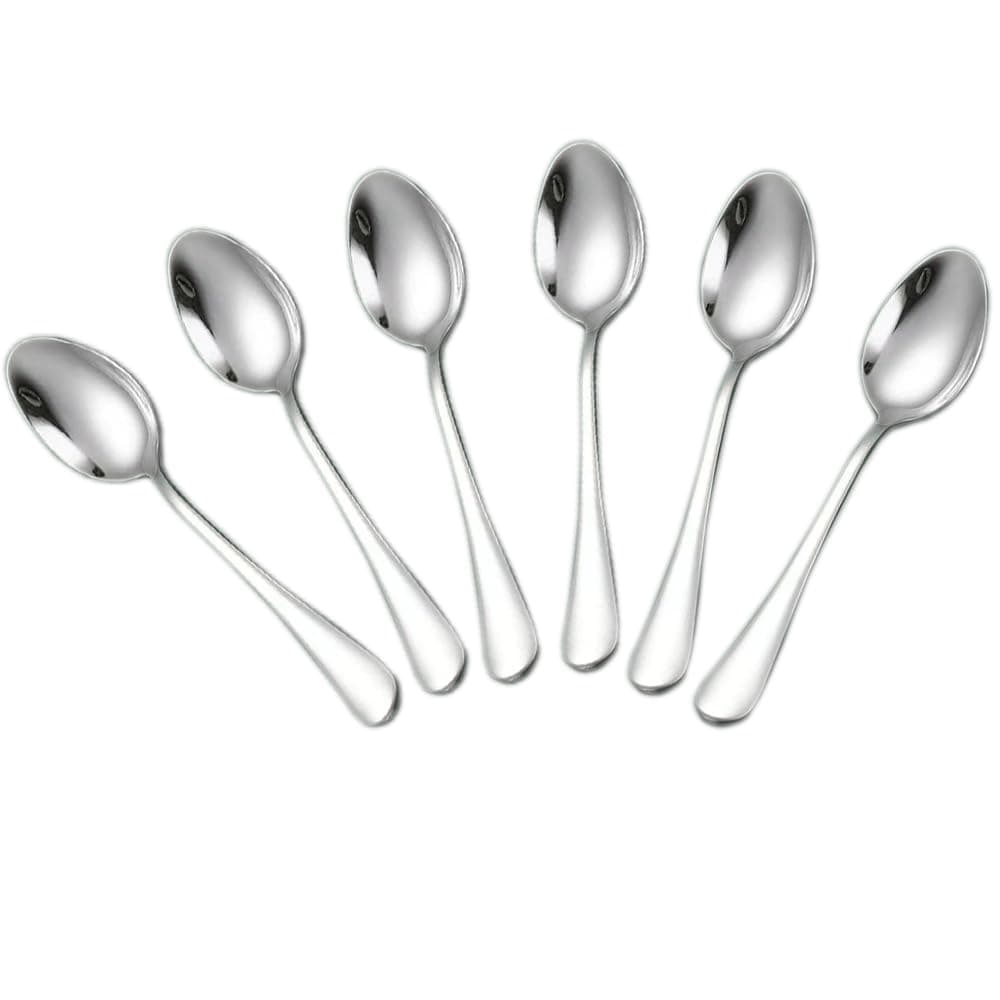 Wesdxc56 Demitasse Espresso Spoons, Mini Coffee Spoon, 4 Inches Stainless Steel Small Spoons for Dessert, Set of 6(Silver)