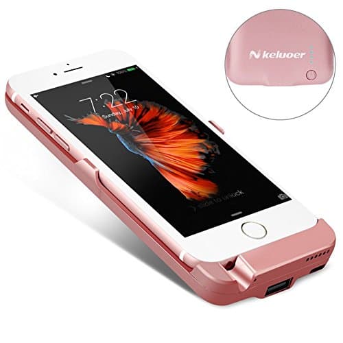 iPhone 6 / 6s Battery Case, Keluoer Portable Slim iPhone Battery Charger Mobile Protective Charging Cases (4.7 Inch) 5800mAh Capacity Power Bank (Rose Gold)