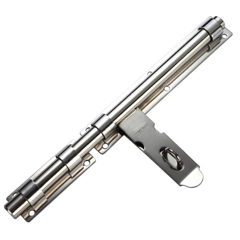 Sliding Door Lock, 12 Inch Latch Door Lock Slide Lock with Padlock Clasp Lockable Sliding Door Bolt Solid Stainless Steel Sliding Tower Bolt Latch Lock for Security Wooden Gates Garden Shed