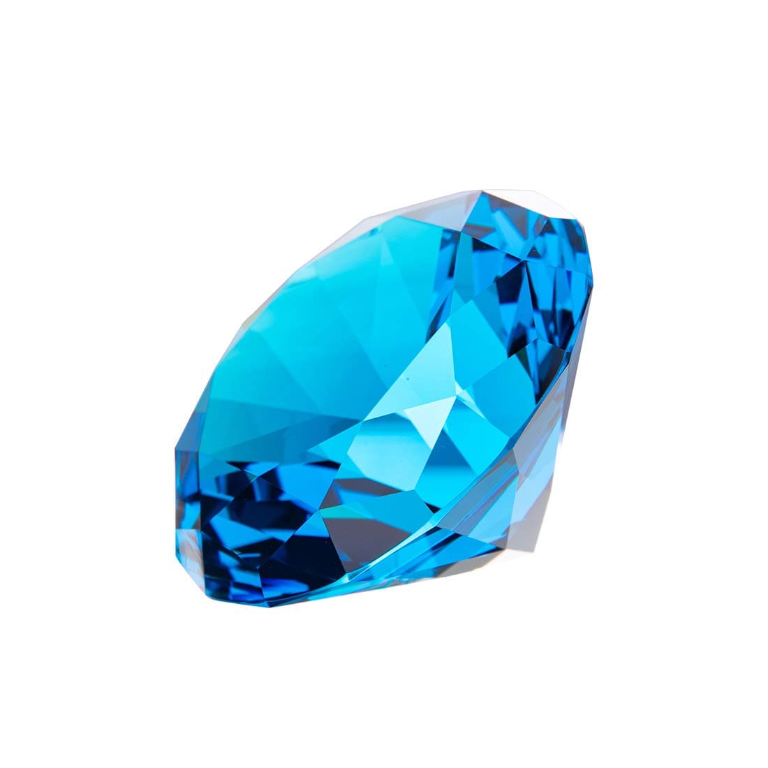 80mm (3.1 inch) Crystal Diamond Paperweight Jewels Wedding Decorations Centerpieces Home Decor (Light Blue)