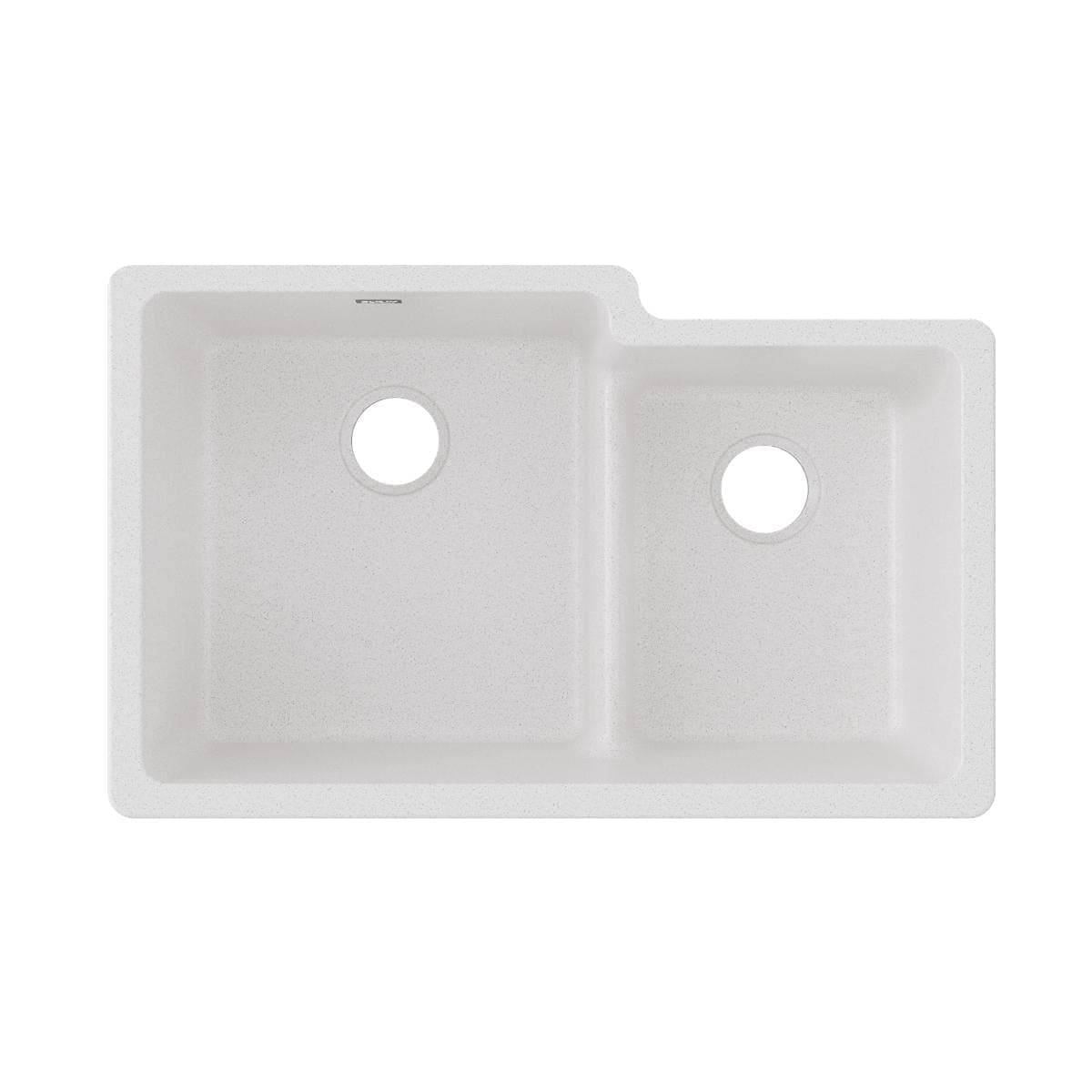 Elkay Quartz Classic ELGULBO3322WH0 White Offset 60/40 Double Bowl Undermount Sink with Aqua Divide