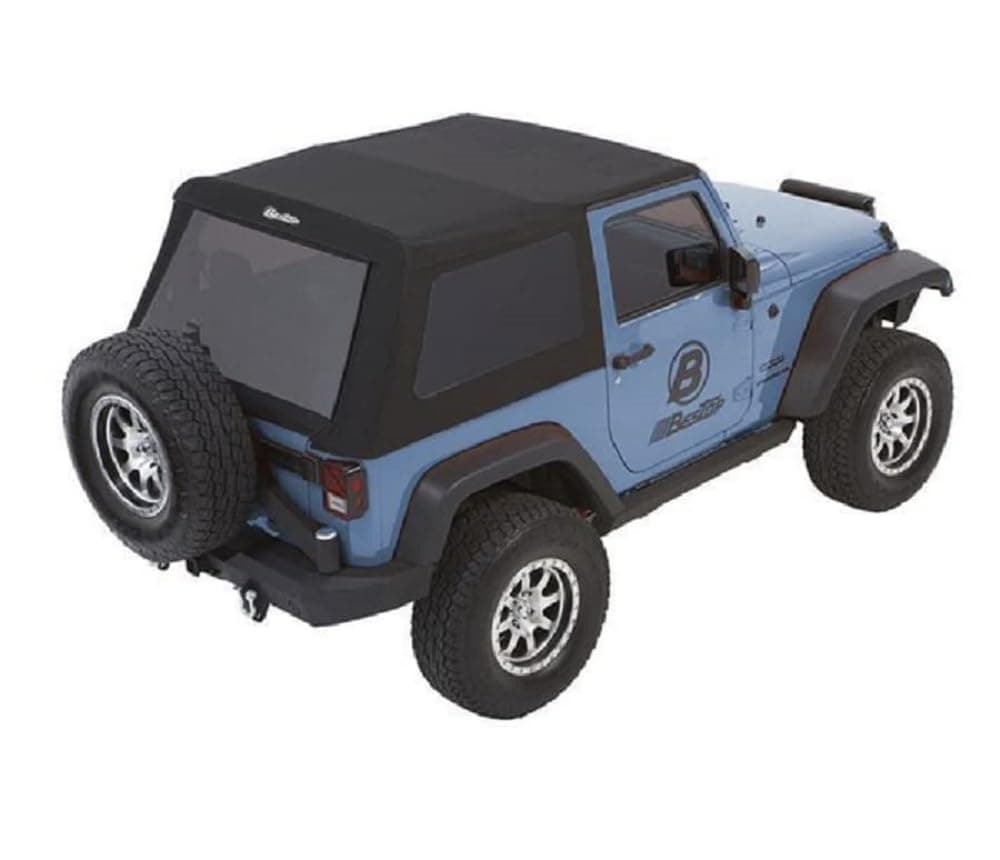5492217 Black Twill Trektop NX Glide Convertible Soft Top for 2007-2018 Wrangler JK 2-Door