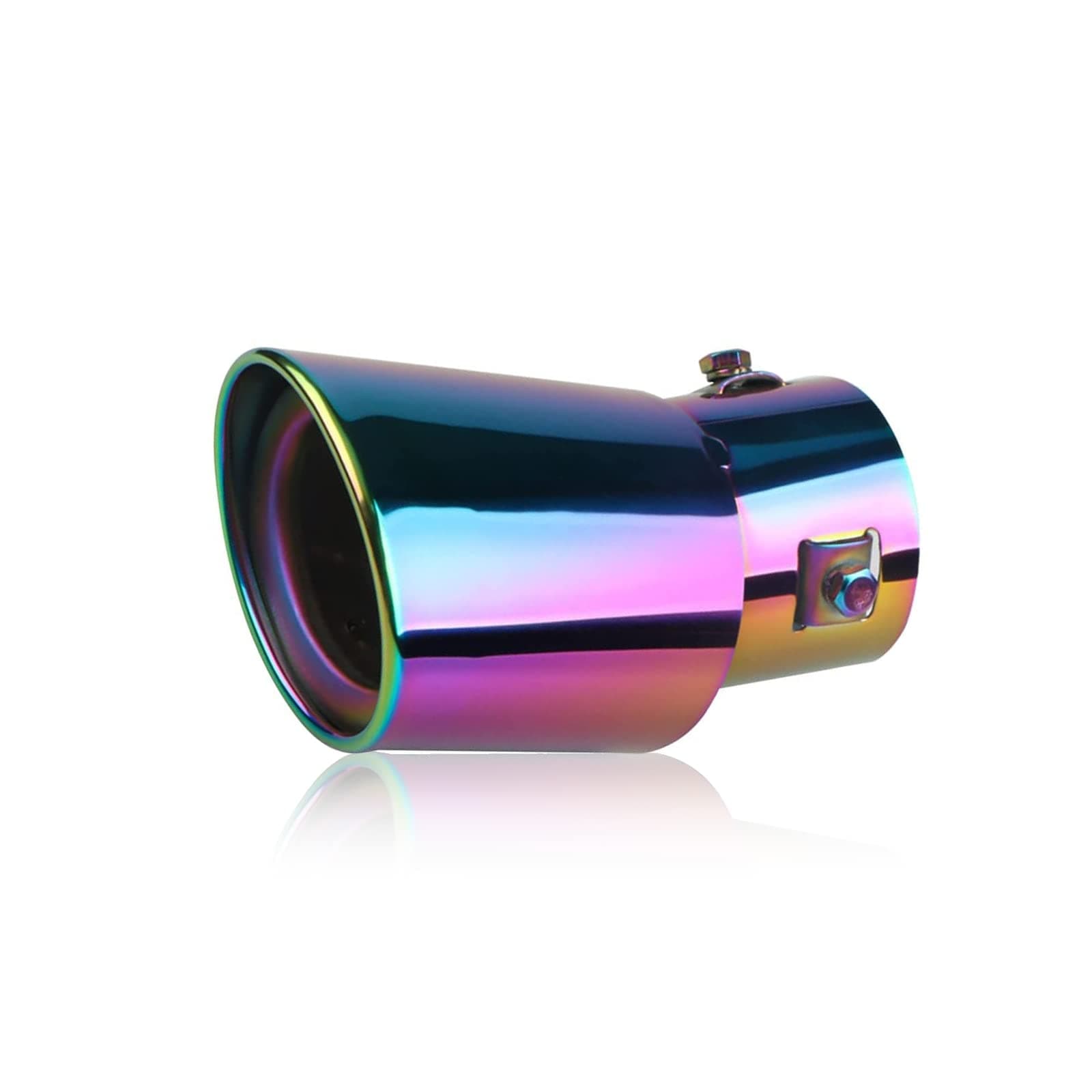 jeseny Pack-1 Car Polished Stainless Steel Exhaust Tail, 2.5" to 3.3" Car Exhaust Pipe Modified Tailpipe Flue Muffler, Compatible with Most Vehicles Exterior Rear Tip Pipe (Multicolored & Bending)